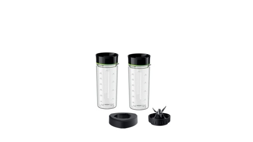 Set Braun Smoothie2Go Set BRSK002 accesorii pentru mixer cu suport pentru smoothie-uri si bauturi compatibile cu PowerBlend 9, fara BPA, poate fi spalat in masina de spalat vase, negru