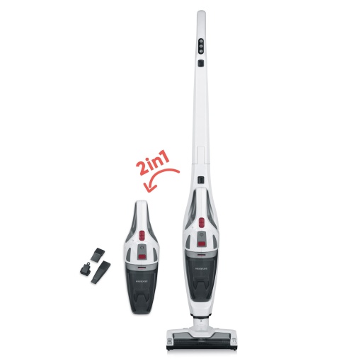 SEVERIN Aspirator fara fir cu baterie litiu-ion, 2 in 1 cu aspirator de mana integrat, aspirator fara fir fara sac cu perie de mobilier si duza pentru crapaturi, alb/negru, HV 7173