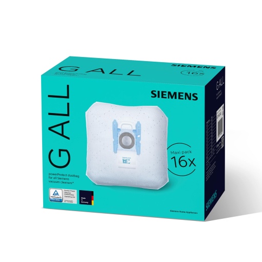 Siemens 16x sac aspirator powerProtect tip G ALL VZ16GALL, filtrare a prafului fin 99,9%, performanta de curatare mai mare, durata de viata cu 50% mai mare, potrivit pentru toate seriile, cu exceptia VS08 si VS01