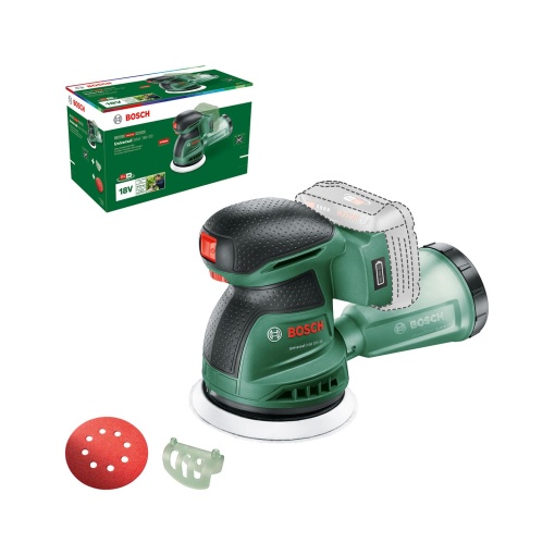 Slefuitor orbital aleatoriu cu acumulator Bosch UniversalOrbit 18V-20 (slefuirea suprafetelor medii si mari din lemn, precum si a suprafetelor vitrate si vopsite; Diametru: 125 mm; sistem de 18 volti; fara baterie)
