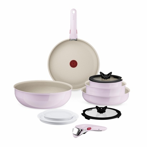 Tefal Ingenio Serenity L830SB04 Set Vase Gatit 11 Piese Antiaderent Inductie Roz
