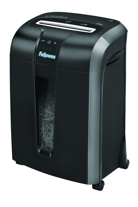 Tocator de hartie Fellowes cu 12 coli, taiat particule (P4) Tocator de hartie pentru birou, Powershred 73Ci, Distrugator cu tehnologie 100% fara blocaj, Safesense, Sistem de economisire a energiei, Cos de reciclare 23L, Tocator CD