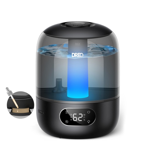Umidificator Dreo 3L Ultrasunete 30h Autonomie Lumina de Noapte Aromaterapie
