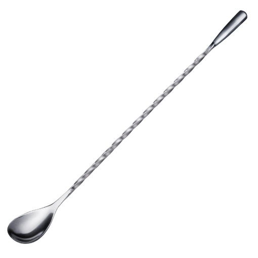 Westmark Bar Spoon James - accesoriu practic de bar pentru amestecarea cocktailurilor, lingura spiralata de inalta calitate pentru bauturi lungi delicioase, maner lung - otel inoxidabil 18/8, argintiu