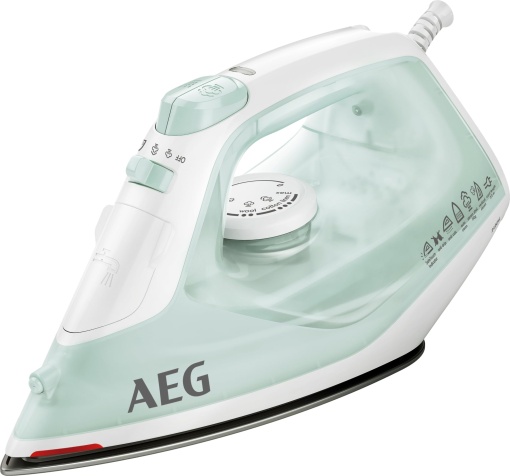 AEG DB 1740LG Fier de calcat / 2400 W / 110 g abur / 0-30 g abur/min. / indicator de caldura reziduala / talpa ceramica / capacitate de alunecare / rezervor de apa de 250 ml / cablu de 2 m / sistem anticalcar / verde deschis, alb