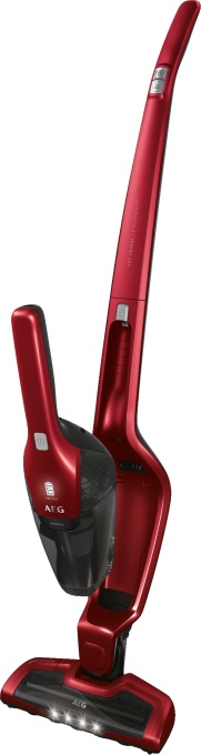 AEG Ergorapido CX7-2-45AN Aspirator fara fir 2 in 1 / fara punga / Duza pentru par de animale / pana la 45 min. durata de functionare / de sine statator / pivotare 180deg / functie de curatare a periilor / lumina LED / rosu / Exclusiv pe Amazon