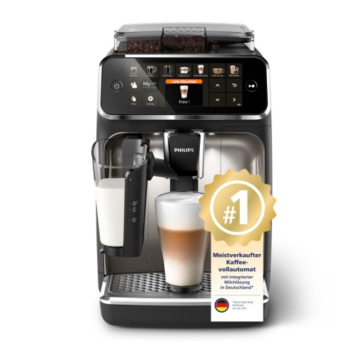 Aparat de cafea complet automat Philips seria 5400 - sistem de lapte LatteGo, 12 cafele de specialitate, afisaj intuitiv, 4 profiluri de utilizator, cromat (EP5447/90)
