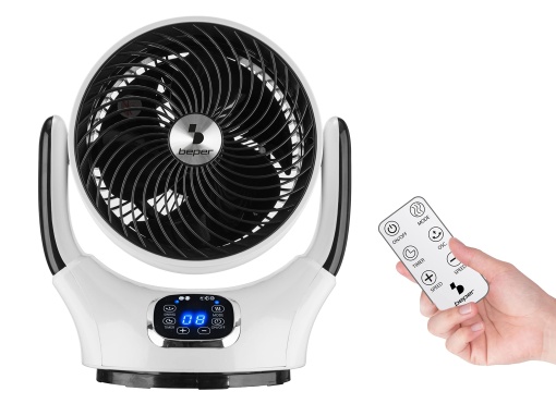 BEPER P206VEN260 Ventilator de masa Quiet Digital cu rotatie automata inteligenta, acrilonitril butadien stiren, alb/negru