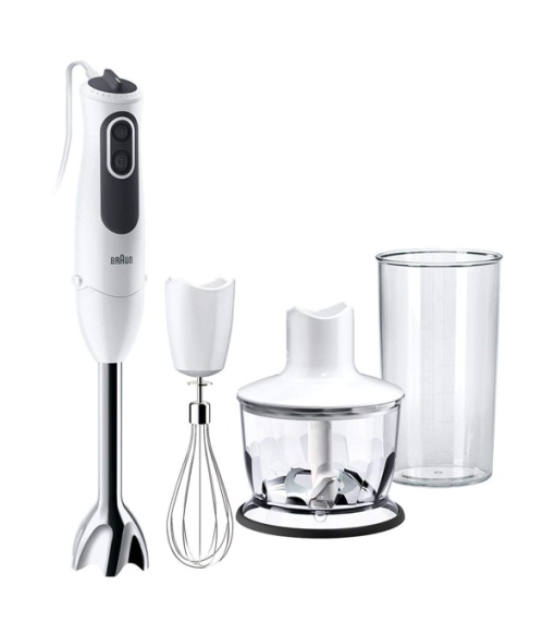 Braun Blender de mana MultiQuick 3 MQ 3135 WH Sauce - Blender electric de mana cu 11 viteze plus turatie turbo si picior de blender din otel inoxidabi