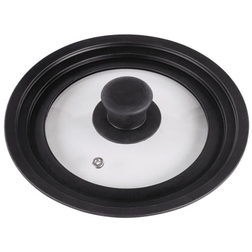 Capac universal Xavax (capac de oala cu diametrul de 16, 18 si 20 cm, capac cratita cu orificiu de abur, design cu margine gradata, inel si sticla din silicon, se poate spala in masina de spalat vase)