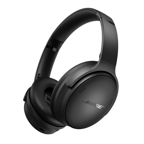 Casti wireless Bose QuietComfort cu microfon si anulare a zgomotului, casti over-ear Bluetooth, casti audiofile, casti on-ear cu anulare a zgomotului, durata de viata a bateriei de pana la 24 de ore, negru