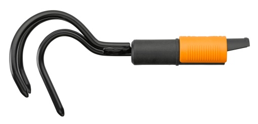 Cultivator Fiskars, cap de scule, lungime: 33 cm, latime: 9 cm, dinti din otel carbon, negru/portocaliu, QuikFit, 1000685
