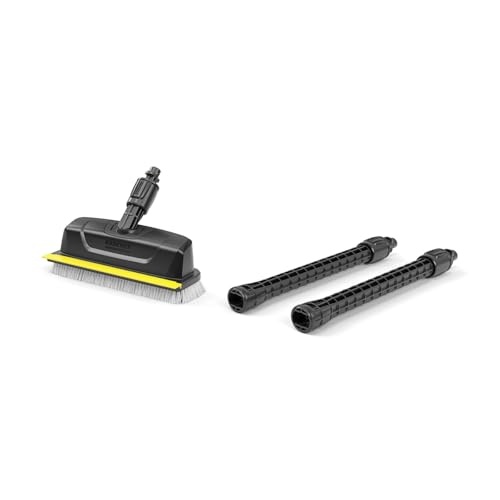 Curatator manual de suprafete Karcher PS 30 Power Scruber (compatibil cu toate aparatele de curatat cu inalta presiune Karcher K 2 pana la K 7), 3 duze de inalta presiune, buza de honuire integrata, cap de perie la 360 de grade, galben, negru
