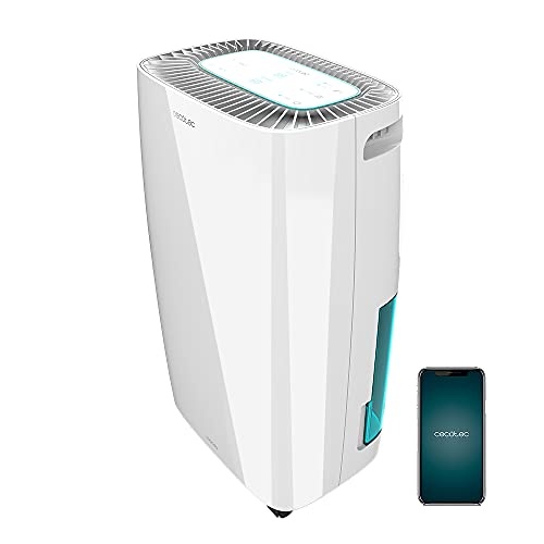 Dezumidificator Cecotec Big Dry 4000 Expert conectat. Control Wi-Fi, 10L/zi, rezervor 2.5L, capac de 105m3/h, gaz R290, silentios, interval de umiditate 40% pana la 80%, afisaj LED, oprire automata