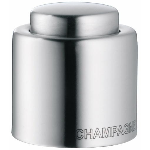 Dop de sampanie WMF Clever&More cu inscriptie 3,5 cm, dop de sampanie, dop de sticle de sampanie, otel inoxidabil Cromargan mat, dop de sticla