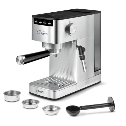 Espressor manual Polti Coffea P10S 13L compatibil cafea macinata si ESE Pads argintiu