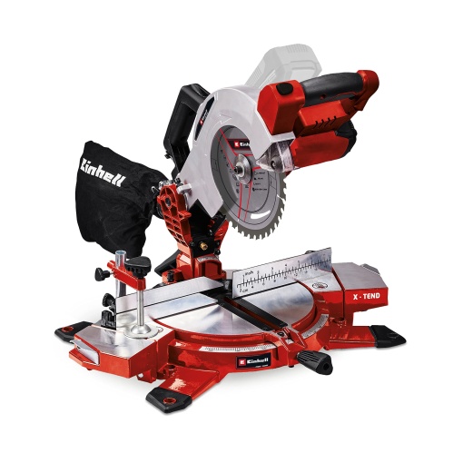 Ferastrau transversal cu acumulator Einhell TE-MS 18/210 Li-Solo Power X-Change (18 V, max. 60 mm x 120 mm adancime/latime de taiere, panza de ferastrau O 210 mm, cap de ferastrau basculant, laser, fara baterie)