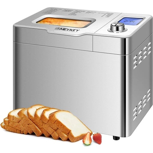 Filtru de paine COOCHEER cu o capacitate de pana la 900 g, programe inteligente si automate, 3 dimensiuni de paine, 550 W, 36 x 22 x 30 cm, argintiu