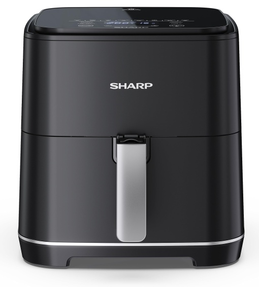 Friteuza cu aer cald SHARP AF-GS552AE-B 5.5L cu control digital - functie de afisaj tactil, 8 programe, 1650W, negru, coacere fara ulei