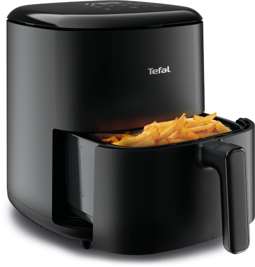 Friteuza cu aer Tefal Easy Fry Max 5L, 10 programe automate de gatit, ecran tactil digital, economie de timp/energie, acoperire antiaderenta, negru, EY2458