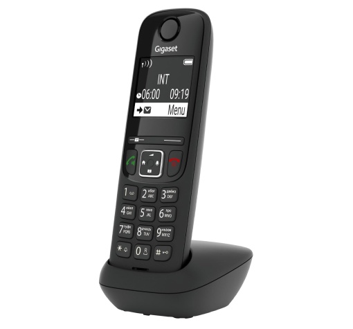 Gigaset AS690HX - receptor DECT cu suport de incarcare - compatibil Fritzbox - telefon fara fir de inalta calitate pentru router si baza DECT - afisaj cu contrast ridicat, negru [versiunea germana] [fara baza]