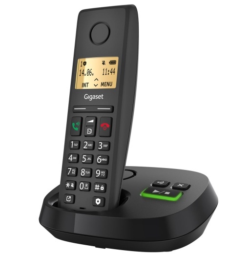 Gigaset Pure 220A - Telefon DECT fara fir cu robot telefonic - cu buton de blocare a apelurilor si functie hands-free - 80 de contacte, negru antracit [Compatibil in DE, IT, FR, NL, BE, Che, AUT]