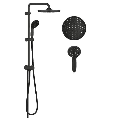 GROHE Vitalio Start System 250 Flex - Sistem de dus (cu economie de apa, 2 tipuri de pulverizare, sistem anticalcar), negru mat, 266802430