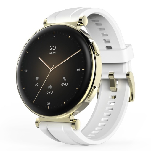 Hama Smartwatch (afisaj color AMOLED 1.32", functie telefon, rezistent la apa, WhatsApp, e-mailuri, asistent vocal, tracker de somn, 110 moduri sportive, pedometru, monitor de ritm cardiac, calorii, jurnal de ciclu etc.) alb