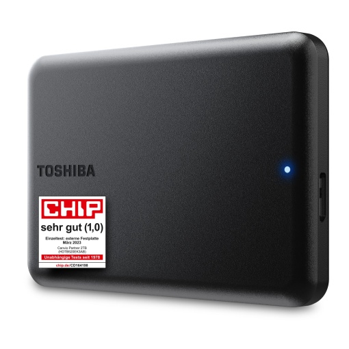 Hard disk extern portabil de 2,5 inchi Toshiba Canvio Partner de 2 TB, compatibil cu USB 3.2, Mac si Windows. Xbox, PS4, PS5 (HDTB520EK3AB)