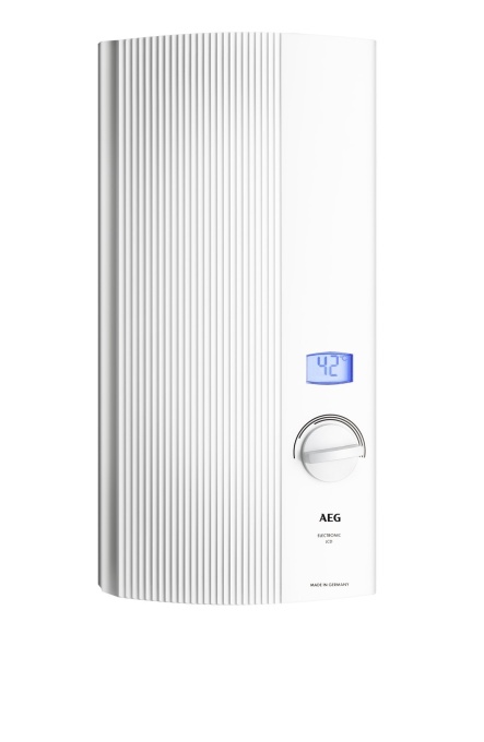 Incalzitor electronic de apa instantaneu AEG DDLE LCD 18/21/24 kW comutabil, selectarea temperaturii la grad, afisaj LC, conexiune fixa 400V, testat VDE, 222394