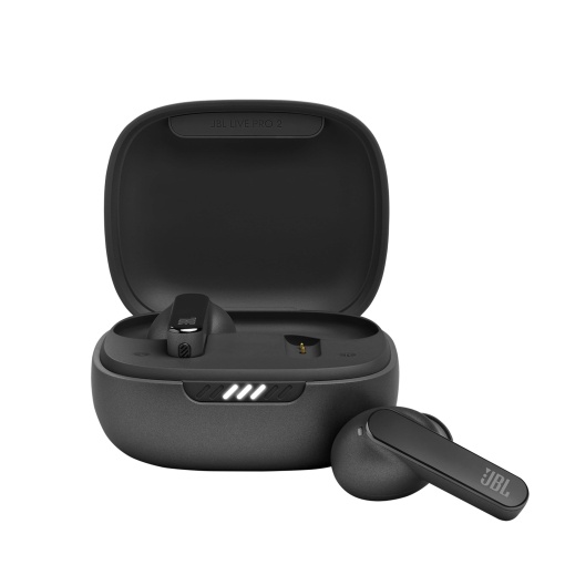 JBL Live Pro 2 TWS - Casti intraauriculare True Wireless rezistente la apa cu anulare a zgomotului in negru - Cu pana la 40 de ore de redare a muzicii