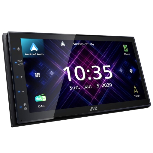 JVC KW-M565DBT - fara unitate, Apple CarPlay, Android Auto, ecran tactil capacitiv de 17,3 cm, DAB+/FM, Oglindire USB pentru Android, Sistem hands-free Bluetooth, Procesor de sunet, 4 x 50 W, negru