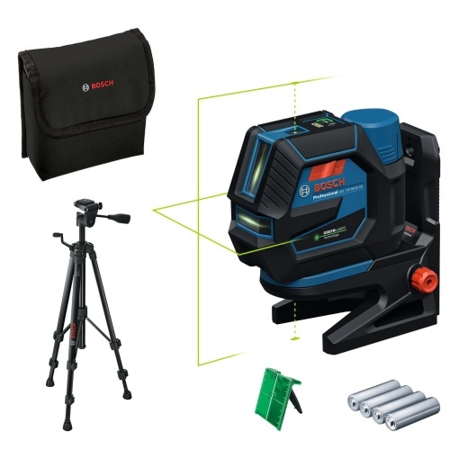 Laser combinat Bosch Professional GCL 12V-50-22 CG (raza de lucru de pana la 50 m cu receptor, sursa de alimentare dubla, aplicatie de la distanta de nivelare, suport RM 20, adaptor pentru baterie, 4 x 1.5V LR6, geanta, BT 150)