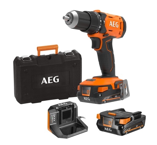 Masina de gaurit combinata cu acumulator AEG 18V Pro18V, BSB18G4-202C, cuplu 60 Nm, incl. 2 baterii de 18 V 2,0 Ah si incarcator