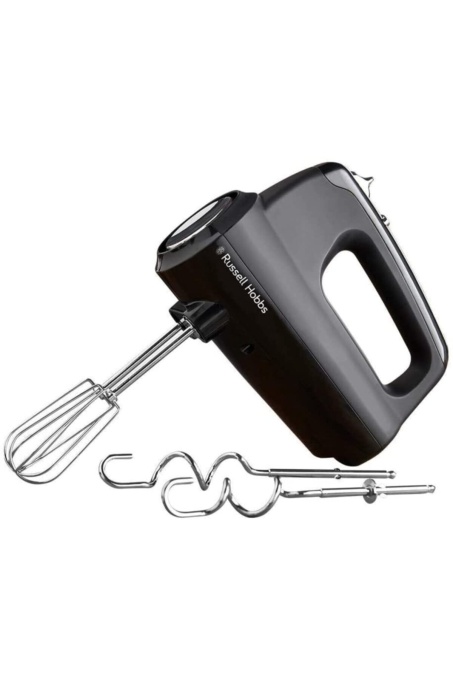 Mixer de mana Russell Hobbs Mixer de mana Negru mat 5 niveluri de viteza functie turbo 2 teluri si carlige de aluat sigure pentru masina de spalat vas