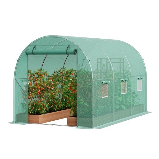 Sera tunel VEVOR 34 x 19 x 19 m Cadru otel galvanizat Acoperire PE verde