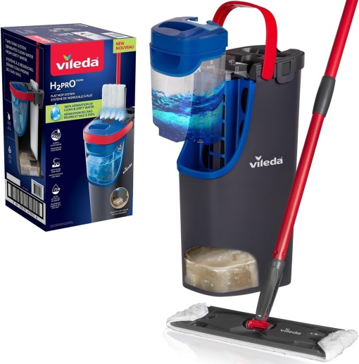 Set de mop de podea Vileda H2PrO cu galeata Separarea 100 a apei proaspete de cele murdare Sistem de curatare igienica cu microfibra Economie de apa e