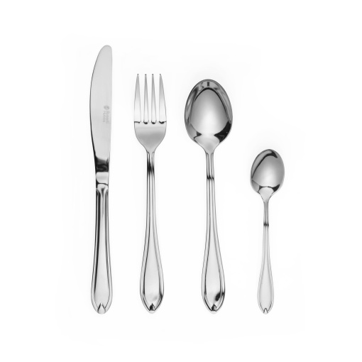 Set de tacamuri Russell Hobbs RH02224EU7 Marsilia 6 persoane, 24 de bucati Tacamuri incl. cutit, furculita, lingura de desert, lingurita, oglinda lustruita in masina de spalat vase Tacamuri din otel inoxidabil 18/0 cu garantie de 25 de ani
