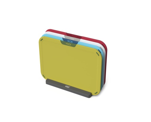 Set de tocator Joseph Joseph Duo Icon din 4 piese cu suport de depozitare, multicolor