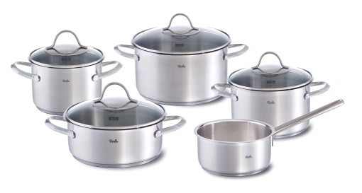 Set oale Fissler Palermo/otel inoxidabil 5 bucati, oale incl. capac de sticla (3 cratite, 1 caserola, 1 cratita) - inductie