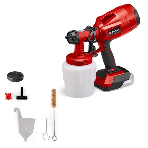 Sistem de pulverizare a vopselei fara fir Einhell TC-SY 18/60 Li-Solo Power X-Change (Li-Ion, 18 V, debit 650 ml/min, recipient de vopsea de 800 ml, inclusiv duza de 2,0 mm si 2,5 mm, livrat fara baterie si fara incarcator)