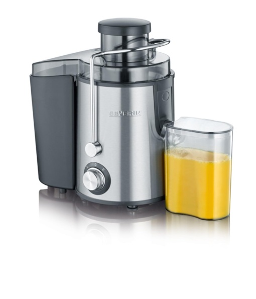 Storcator SEVERIN, aparat de suc cu zgomot redus pentru sucuri de fructe si legume bogate in vitamine, storcator electric din otel inoxidabil, recipient de colectare de 500 ml, negru/otel inoxidabil ES 3566