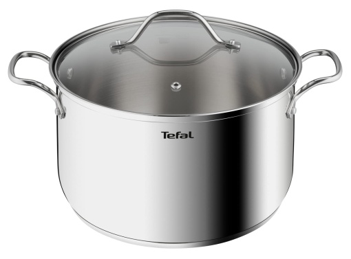 Tefal Intuition XL Cratita mare din otel inoxidabil, 26 cm / 6,5 l, inductie, otel inoxidabil 18/10, calitate premium, marime XL, manere robuste, capac din sticla B8646304