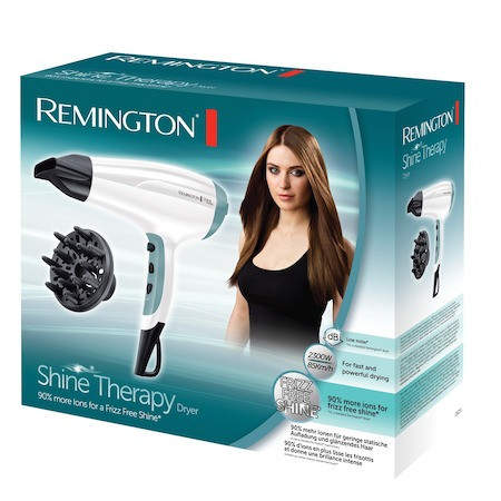 Uscator de par Remington Shine Therapy D5216, 2300W, Ionizare, 3 trepte de temperatura, 2 viteze, CoolShot