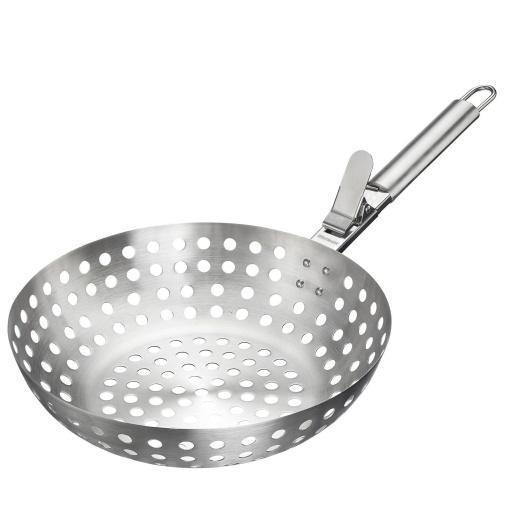 Westmark Grillwok din Otel Inoxidabil pentru Legume Argintiu Maner Detasabil