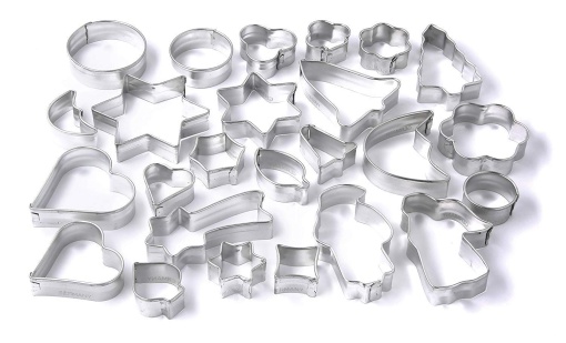 Zenker Set de 25 de bucati pentru taietoare de prajituri, patiserie, taietor de prajituri pentru prajituri, biscuiti si fondant, taietoare de prajituri de diferite dimensiuni si diverse motive, cantitate: 1 x set de 25, culoare: argintiu