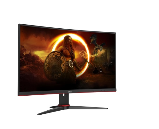 AOC Gaming CQ27G2SE - Monitor curbat QHD de 27 inch, FreeSync Premium (2560x1440, 165 Hz, HDMI 1.4, DisplayPort 1.2) negru-rosu