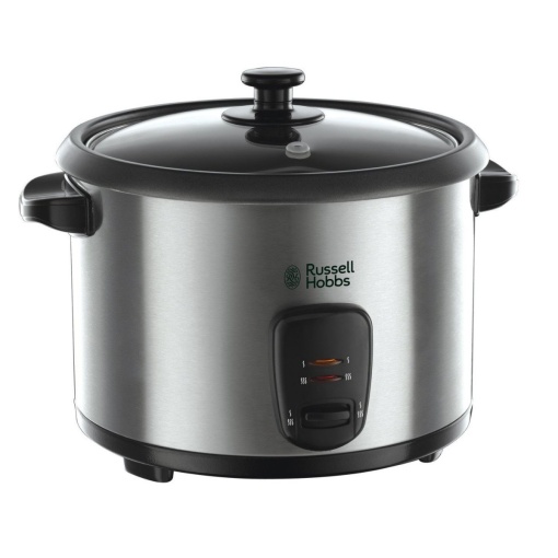 Aragaz de orez Russell Hobbs [1.8l] incl. insertie pentru abur (functie de mentinere la cald, oala de gatit antiaderenta, lingura de orez si cana de masurare, otel inoxidabil, capac de sticla, aragaz lent pentru legume si peste etc.) 19750-56