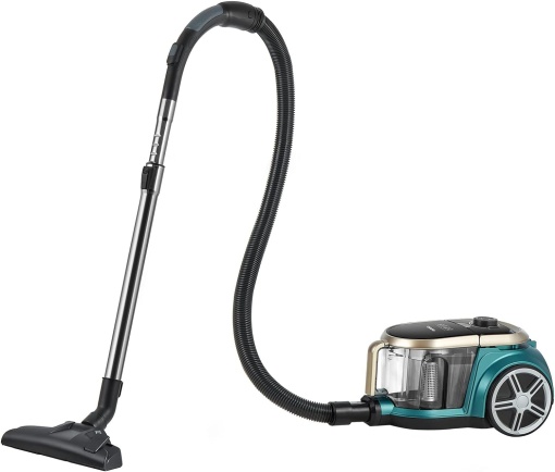 Aspirator Eureka Apollo Aspirator cu cilindru usor, fara sac, cu sistem cu un singur ciclon, motor cu eficienta energetica de 800 W, recipient de praf de 2,2 litri, pentru covoare si pardoseli dure, verde