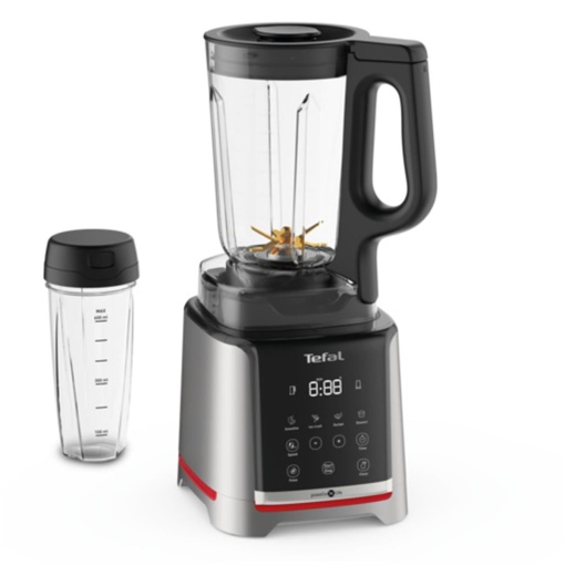 Blender de mare viteza Tefal InfinyMix, 5 programe automate + setare manuala, recipient Tritan de 2,6 l, incl. cana/zdrobitoare/brosura de retete de 600 ml, argintiu, BL91HD31